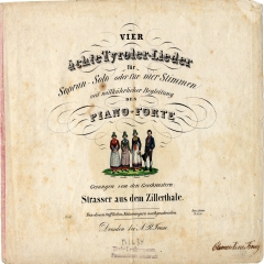 Titelseite der "Vier ächten Tyroler Lieder" 1832 mit den Geschw